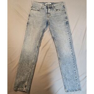Signature Levi Strauss Slim Jeans Light Wash Acid Wash Stretch Denim Men's 30x30